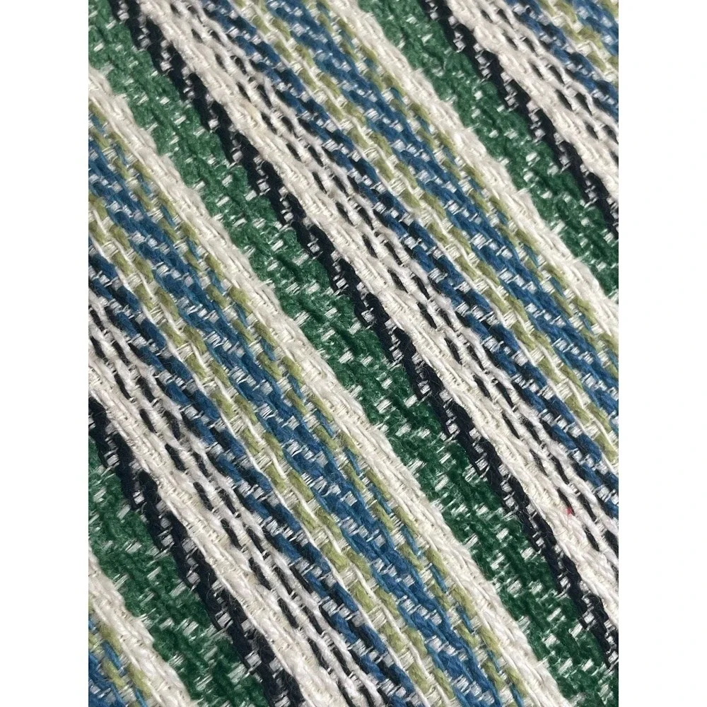 Eastern Accents Striped Embroidered Pillow Covers Cases Set 2 Green Luxury Decor